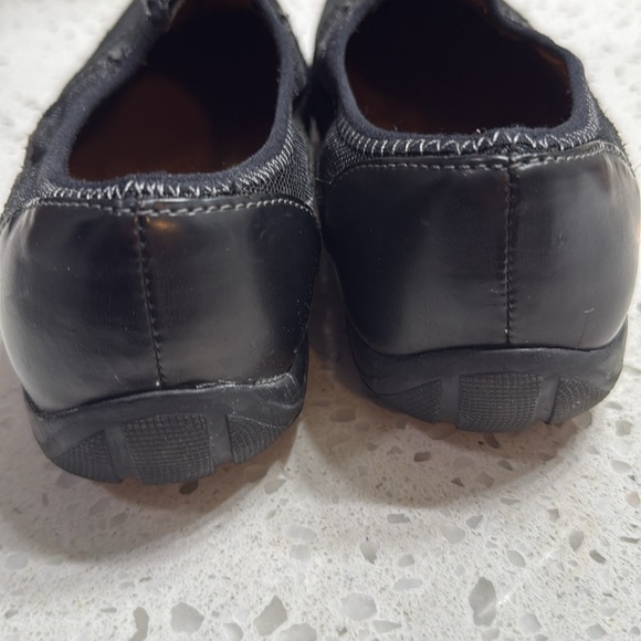 NATURALIZER 'ACORN' BLACK SUEDE & LEATHER LEATHER ZIP-UP FLATS, SIZE 9 comfort - Picture 5 of 6